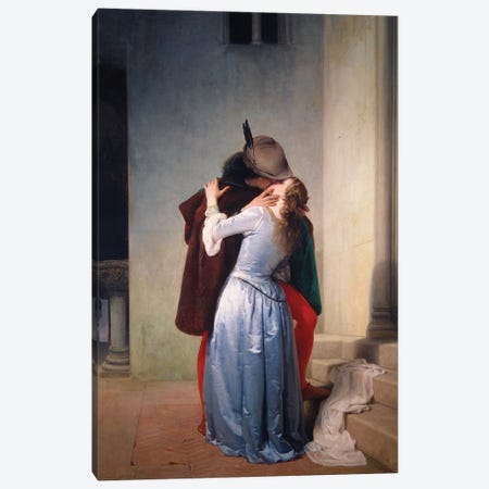 The Kiss, 1867 Canvas Print #HYZ4} by Francesco Hayez Canvas Art Print