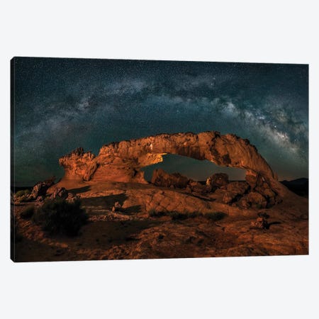Milky Way Over The Sunset Arch Canvas Print #HZH39} by Hua Zhu Canvas Wall Art