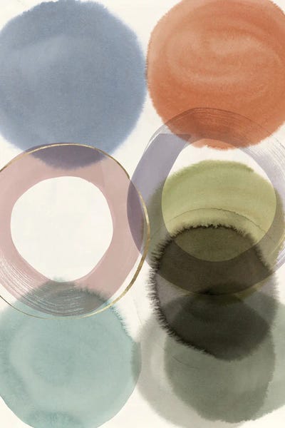 Soft Circles In Gentle Overlap by Hazel J framed canvas print