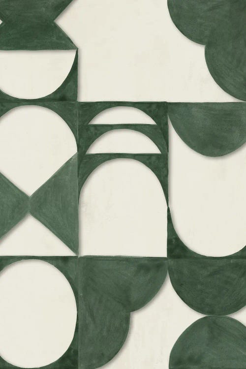 Structured Greens And Geometric Calm by Hazel J wall art
