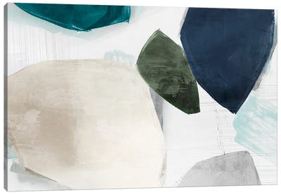 Shapes of Blue Blobs I Canvas Art Print - Minimalist Office