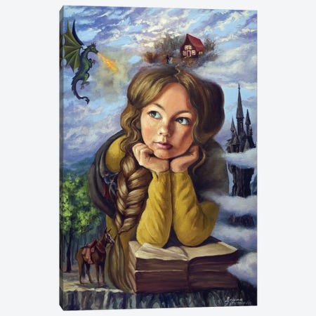 Reading Fairy Tales Canvas Print #HZY30} by Helena Zyryanova Canvas Print
