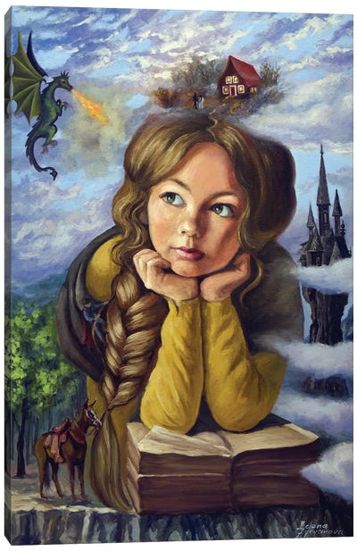 Reading Fairy Tales Canvas Art Print - Helena Zyryanova