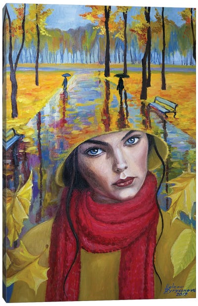 Red Scarf Canvas Art Print - Helena Zyryanova
