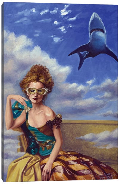 Danger Canvas Art Print - Shark Art
