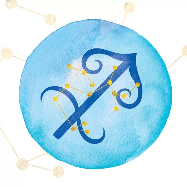 Illumination Of Astrological Art: Illumination of Sagittarius with Constellation by 5by5collective