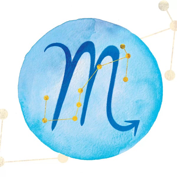 Illumination Of Astrological Art: Illumination of Scorpio with Constellation by 5by5collective