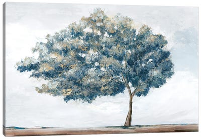 Blue Golden Tree Canvas Art Print