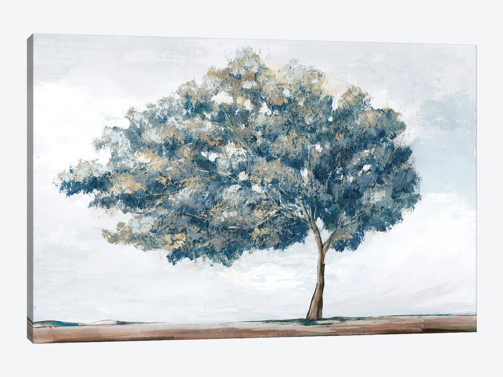 Blue Golden Tree by Ian C 1-piece Art Print