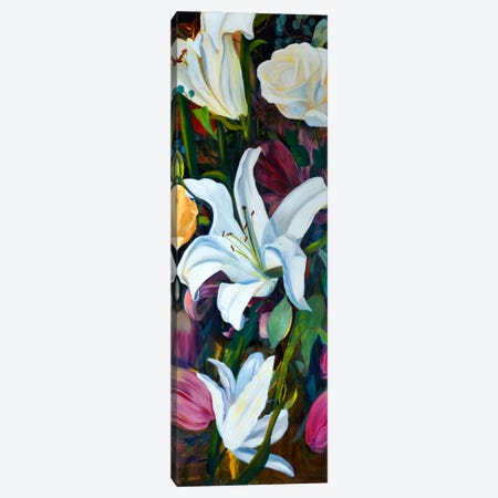 Baroque Flower Triptych Panel I Canvas Print #IAF1} by Sandra Iafrate Canvas Art