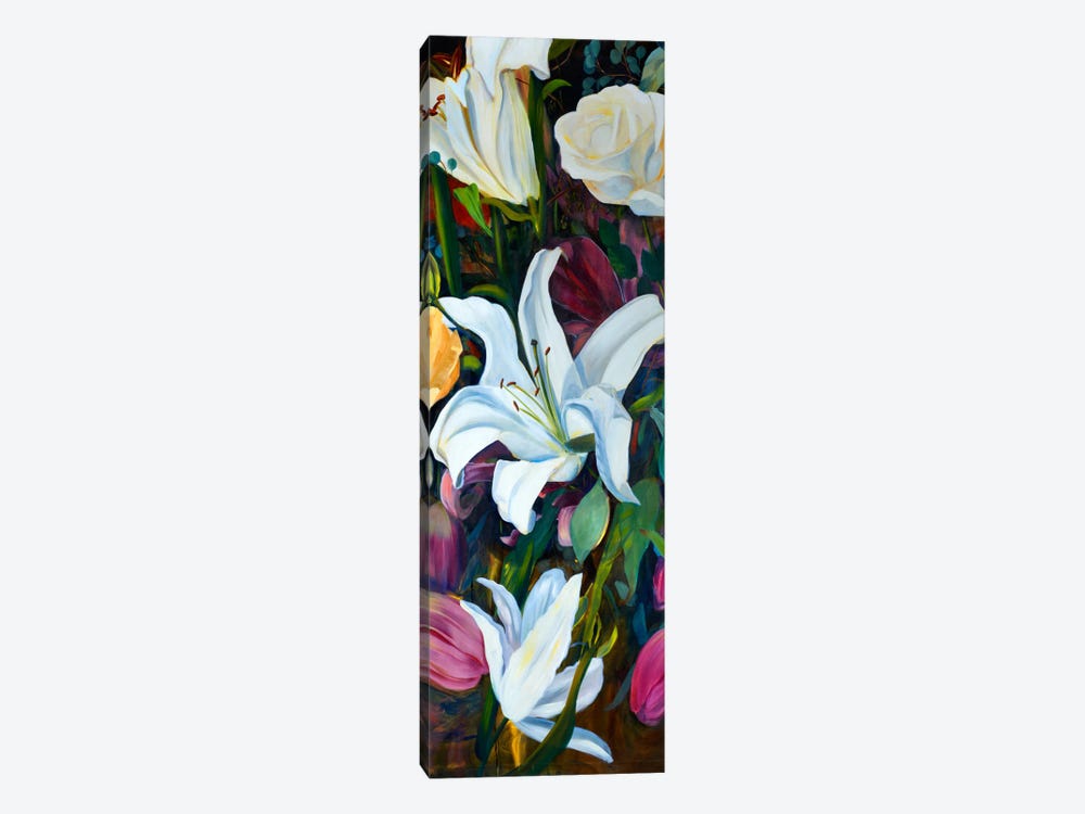 Baroque Flower Triptych Panel I 1-piece Canvas Artwork