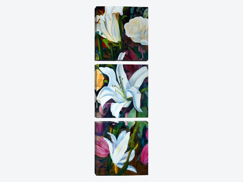 Baroque Flower Triptych Panel I 3-piece Canvas Art