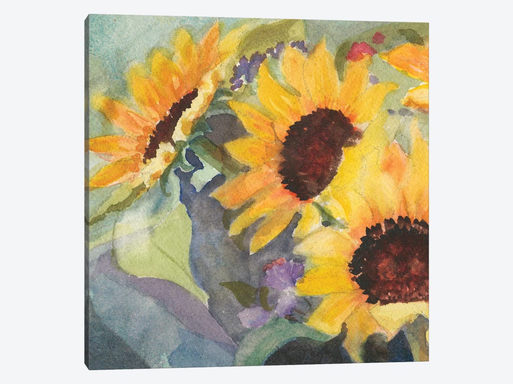 Sunflowers In Watercolor I by Sandra Iafrate 1-piece Canvas Art