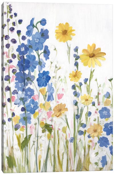 Periwinkle Wildflowers I Canvas Art Print - Sandra Iafrate