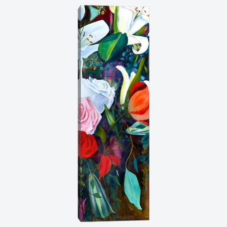 Baroque Flower Triptych Panel III Canvas Print #IAF3} by Sandra Iafrate Canvas Art