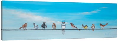 Sweet Birds on a Wire II Canvas Art Print - Sandra Iafrate