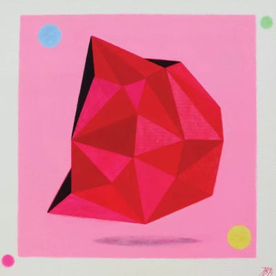 12 Ray Star Ruby by Ieva Baklane canvas print