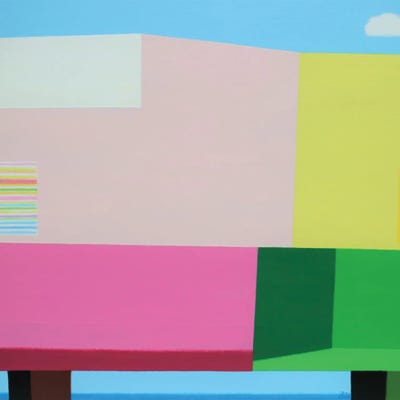 Hermosa Beach House by Ieva Baklane framed canvas print