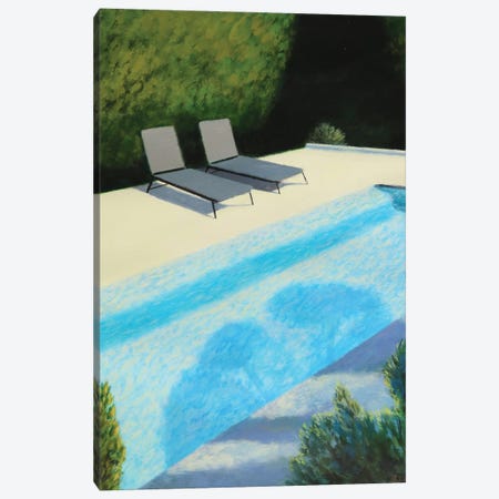 By The Swimming Pool Canvas Print #IBA102} by Ieva Baklane Art Print