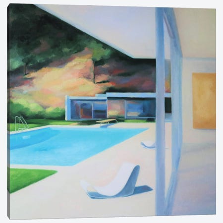 Afternoon By The Swimming Pool Canvas Print #IBA104} by Ieva Baklane Canvas Art