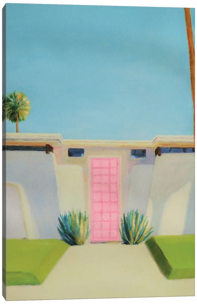 Pink Door Canvas Art Print - Palm Springs Art