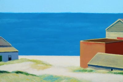 Houses By The Ocean by Ieva Baklane framed canvas print