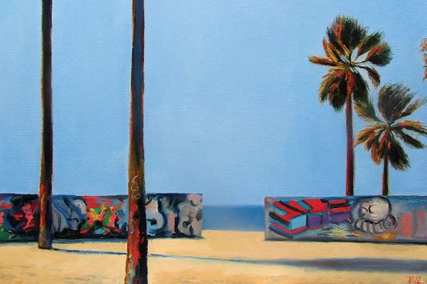Ieva Baklane: Graffiti Wall And Ocean by Ieva Baklane