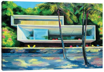 House On The Beach Canvas Art Print - Ieva Baklane