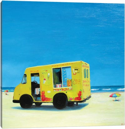 Ice Cream Truck Canvas Art Print - Ieva Baklane