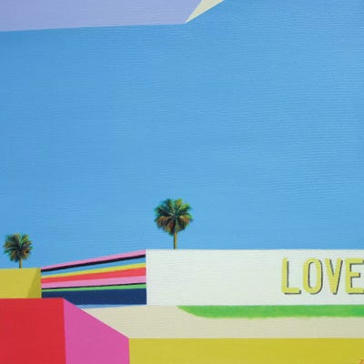 Love In The City by Ieva Baklane framed canvas print