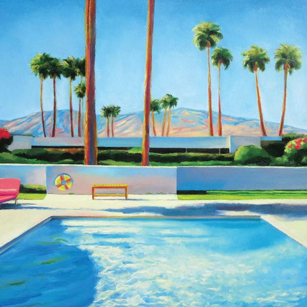 Large Wall Art & Big Canvas Prints: Palm Springs Pool by Ieva Baklane