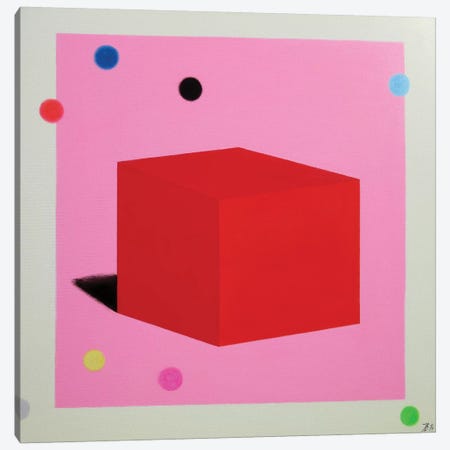 Red Cube Canvas Print #IBA43} by Ieva Baklane Canvas Artwork