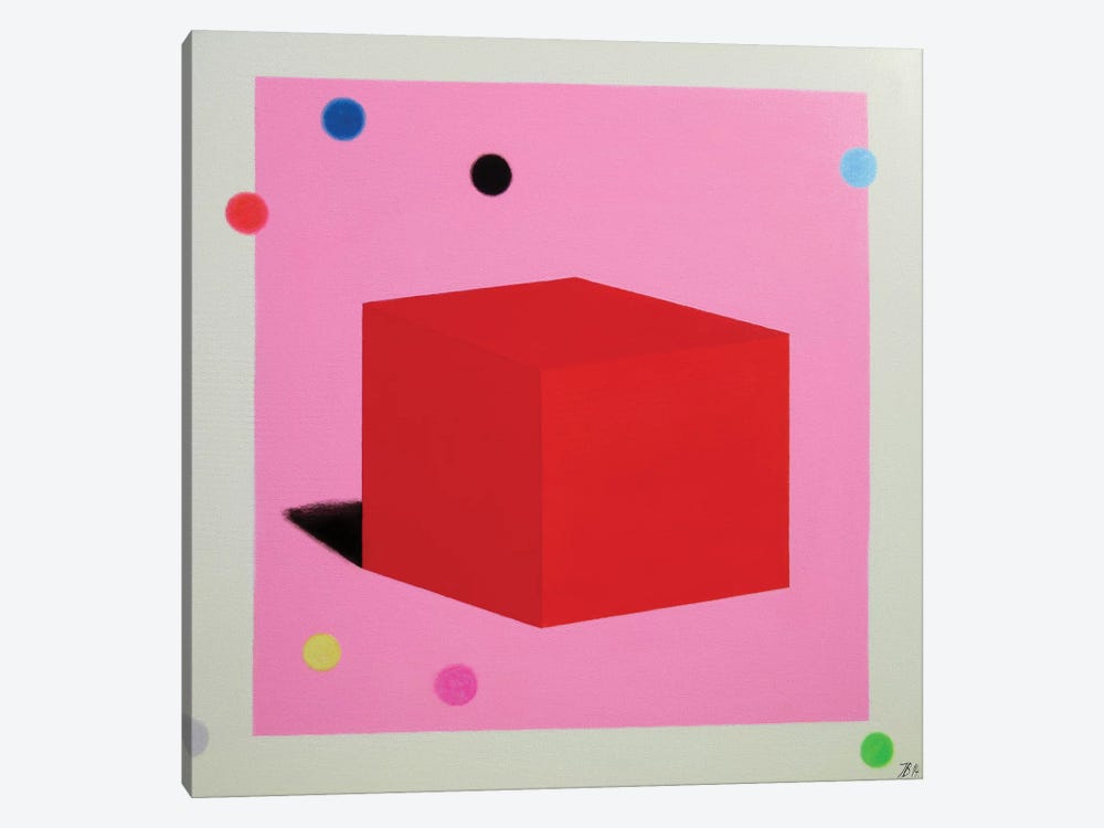 Red Cube by Ieva Baklane 1-piece Canvas Print
