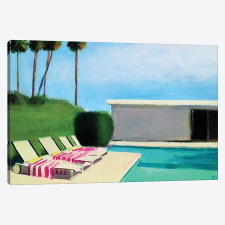 By The Swimming Pool Canvas Print #IBA74} by Ieva Baklane Canvas Art
