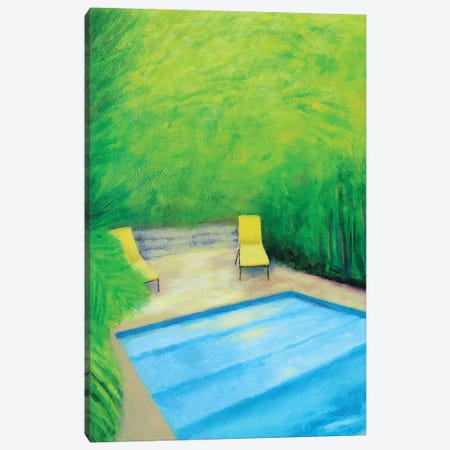 Two Yellow Chairs Canvas Print #IBA77} by Ieva Baklane Canvas Art