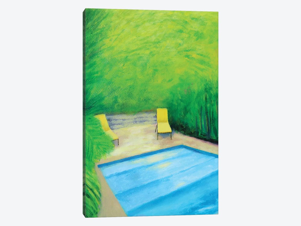 Two Yellow Chairs by Ieva Baklane 1-piece Canvas Art