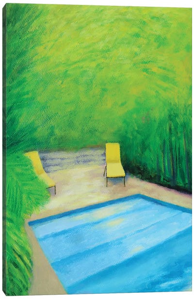 Two Yellow Chairs Canvas Art Print - Ieva Baklane