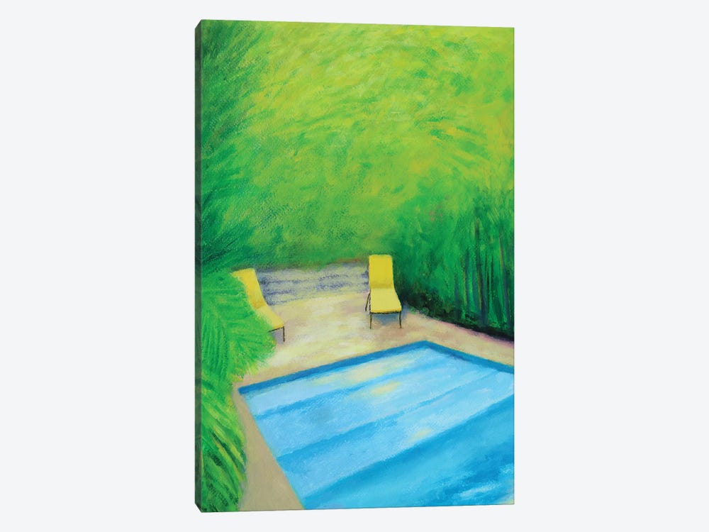 Two Yellow Chairs by Ieva Baklane 1-piece Canvas Print
