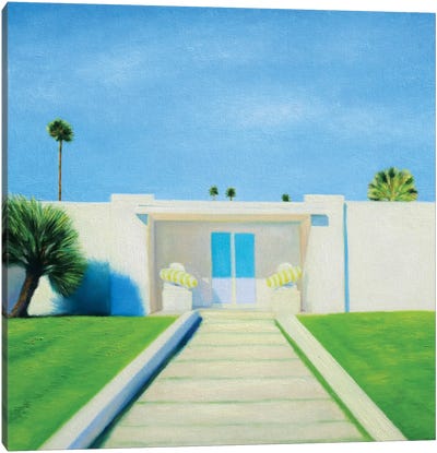 Light Blue Door Canvas Art Print - Artful Architecture