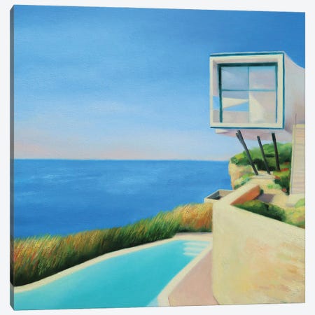 House On The Coast Canvas Print #IBA96} by Ieva Baklane Canvas Art