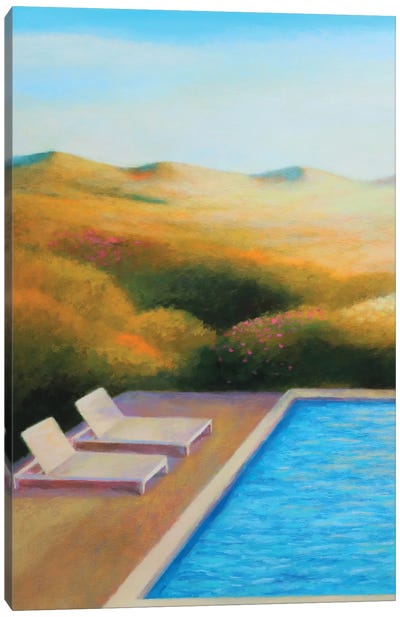 Evening Sun Canvas Art Print - Swimming Pool Art