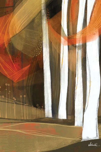 Ethereal Fall Forest by Ishita Banerjee multi panel art