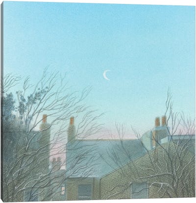 Daytime Moon St Margaret's 2023 Canvas Art Print - Ian Beck