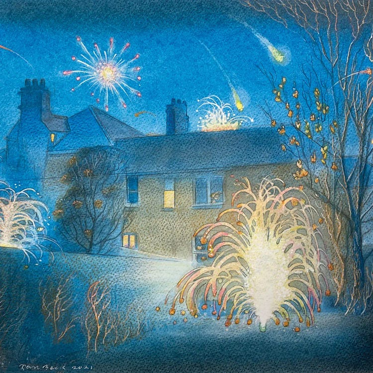 Fireworks by Ian Beck wall art