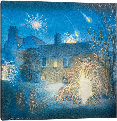 Fireworks Canvas Art Print - Ian Beck