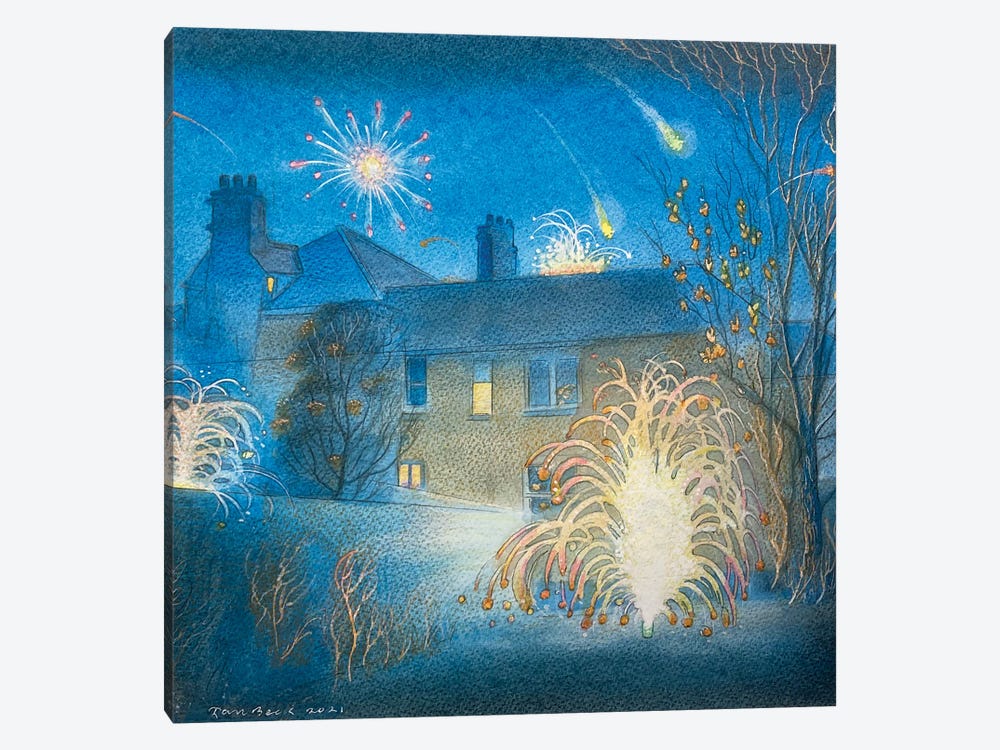 Fireworks by Ian Beck 1-piece Canvas Print