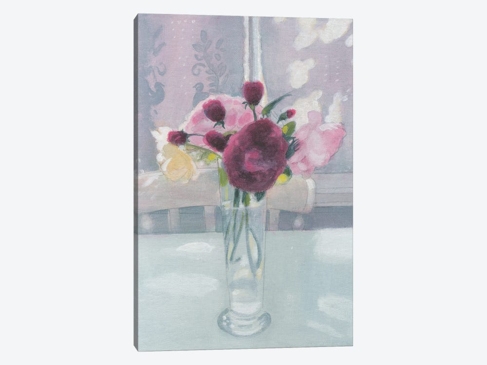 Garden Roses In A Glass 2023 by Ian Beck 1-piece Canvas Print