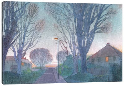 Isleworth Winter Evening Canvas Art Print - Ian Beck
