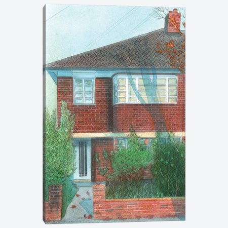 Modernist House With Tree Shadow East Twickenham Canvas Print #IBK43} by Ian Beck Canvas Art