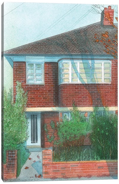 Modernist House With Tree Shadow East Twickenham Canvas Art Print - Ian Beck